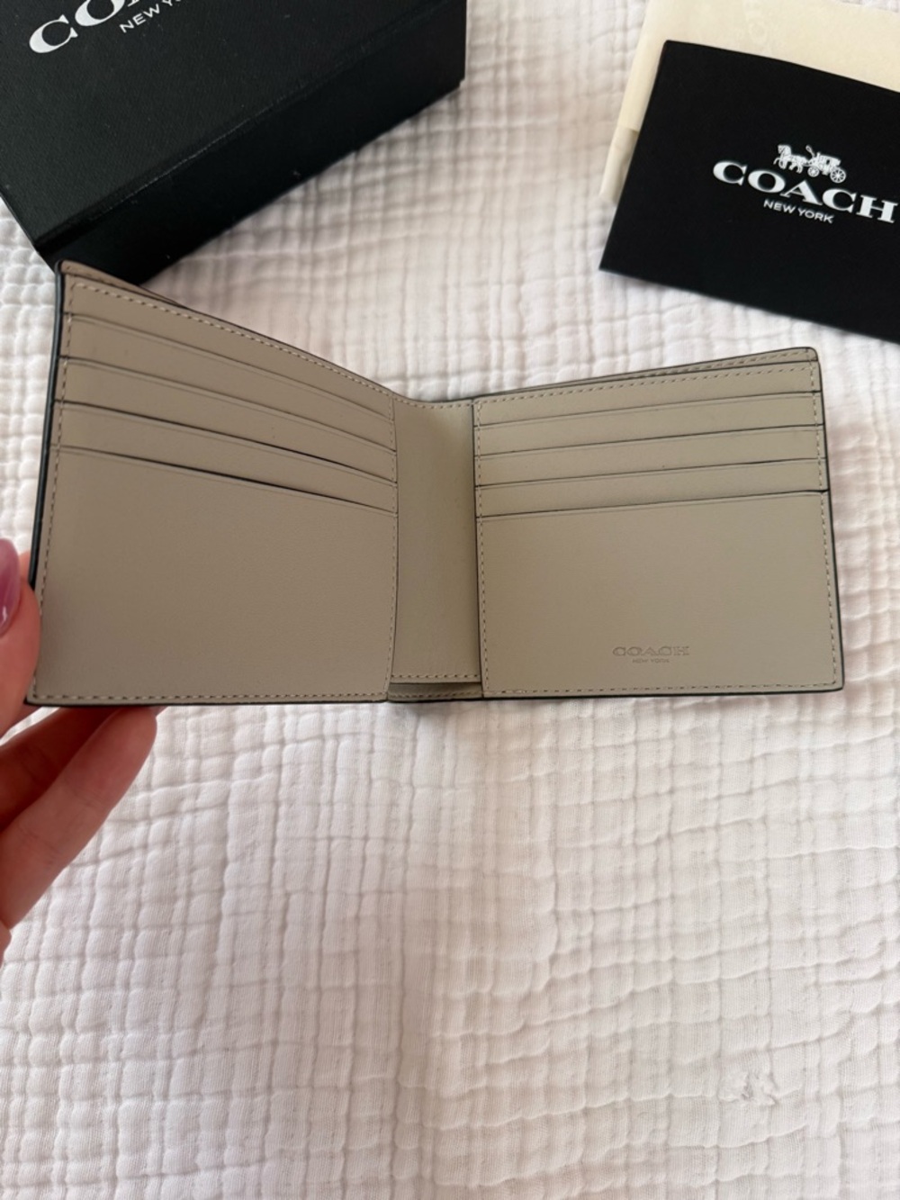 Coach Wallet with Orange Logo Patch - Picture 3 of 3